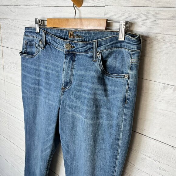 Kut from the Kloth Jeans Womens Size 16 Medium Wash Straight Leg Whiskering - Picture 7 of 15